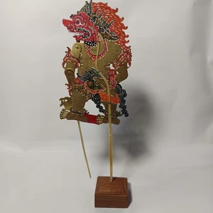 Fine Quality Wayang Kulit Mini Size-Buto Rambut Geni Burattino Indonesiano Heritage - Foto 1 di 10