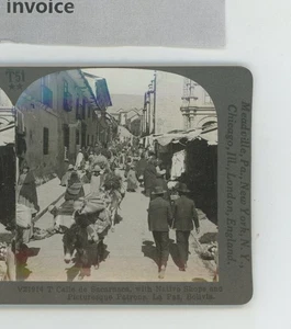 Calle de Sacarnaca Native Shop La Paz Bolivia Keystone Stereoview - Bild 1 von 2