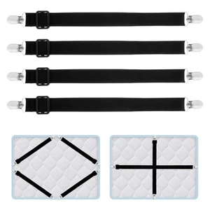 Adjustable Bed Sheet Clips, 4 Pcs Elastic Nylon Bed Sheet Fasteners Holder Sh... - Picture 1 of 7