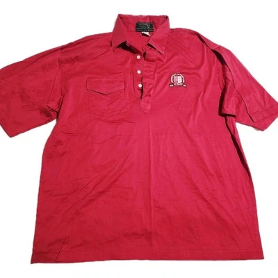 Camisa polo de golf Slazenger vintage de los 90 roja Brookville CC NY logotipo XL XXL algodón Foto 1 de 4