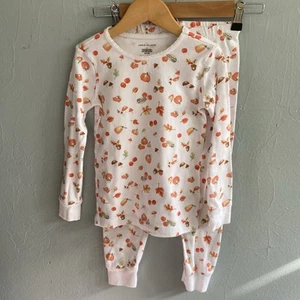 Janie And Jack Girls Size 6 Pajamas Long Johns 100% Cotton Fall EUC - Picture 1 of 7