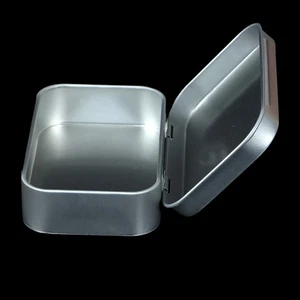1pcTin Small Empty Metal Tin Silver Flip Storage Box Case OrganizerB^qiMDAU_Z - Picture 1 of 12