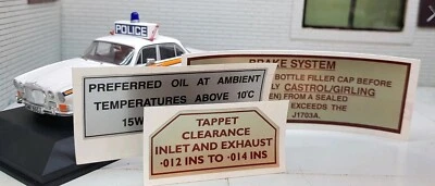 Engine Bay Bonnet Brake Tappet Decal Label Sticker Set Jaguar XJ6 XJ12 XJS Coupe - Image 1 of 4