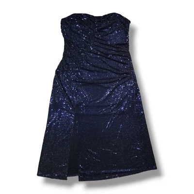 Vestido top halter GRACE KARIN azul lentejuelas plateado negro brillante para mujer talla 2XL Foto 1 de 4