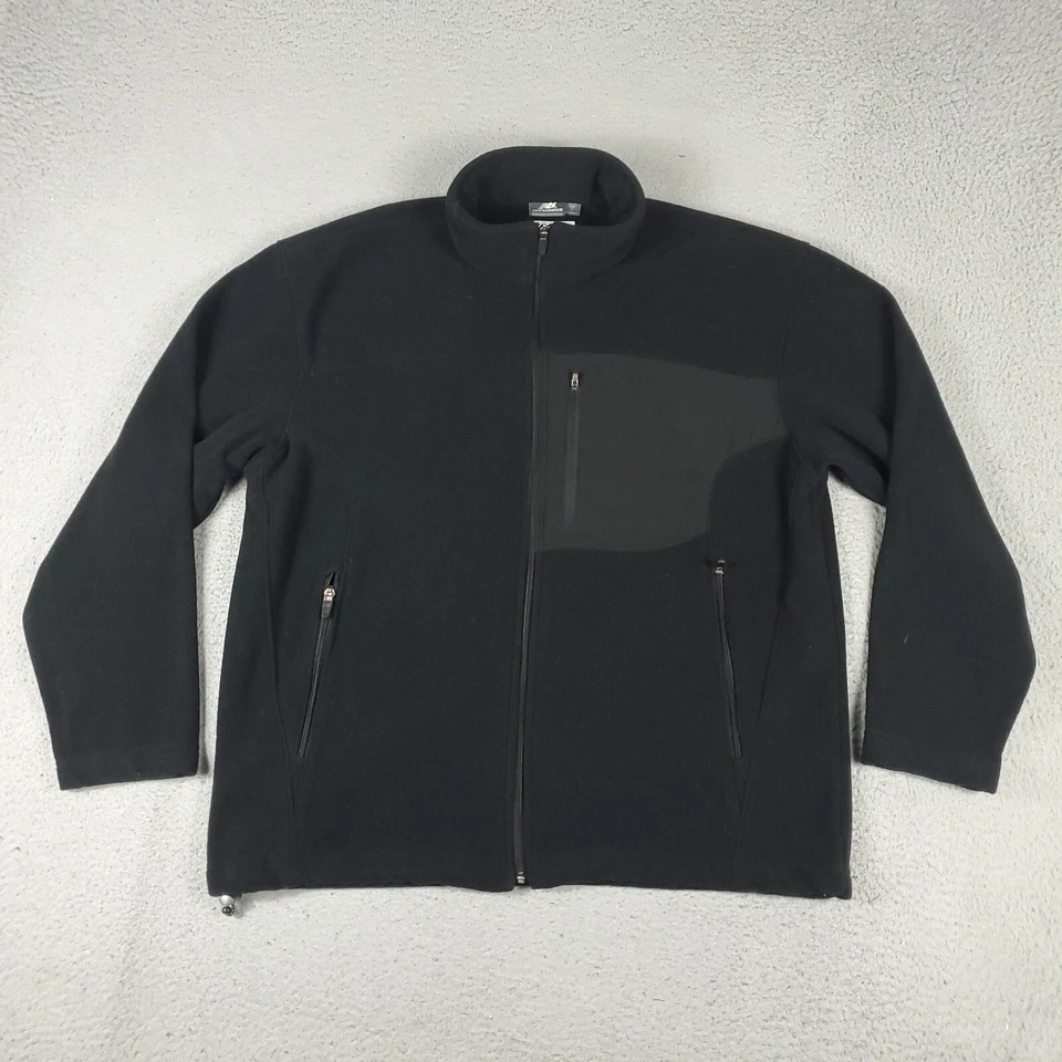 New Balance Jacket Mens Size Large Black Fleece Full Zip Up Coat Sweater - Image 1 of 4