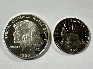 (1) 1995-P Special Olympics Silver Coin (1) 1996-S Liberty Half Dollar - Picture 1 of 6