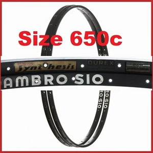 NUEVO DE LOTE ANTIGUO LLANTAS DE SÍNTESIS AMBROSIO 26" 650c 32H 70 DE COLECCIÓN BICICLETA DE CARRETERA TUBULAR CARRERAS 80 - Imagen 1 de 5