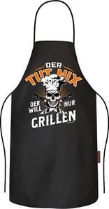 lustige Herren Grillschürze Der will nur grillen Männer Kochschürze Geschenk - Bild 1 von 2