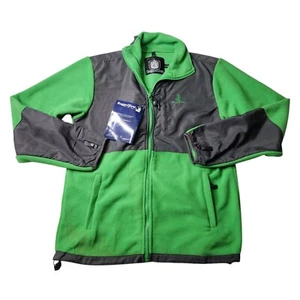 Rugged Bear Green Gray Fleece Jacket Boys XL 18/20 Full Zip Front Liner Unisex - Picture 1 of 10