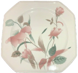 MIKASA CONTINENTAL SEDA FLORES F3003 PLATO PICADORA PLATO OCTOGONAL ROSA VERDE AZULADO USADO EN EXCELENTE ESTADO - Imagen 1 de 9