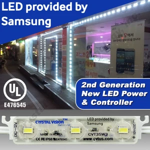 Crystal Vision Samsung PLUG AND PLAY Store Front Window LED Light Kit 25ft White - Picture 1 of 10