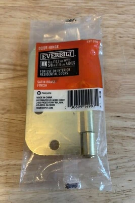 EVERBILT 237 076 4 in. Satin Brass 5/8 in. Radius Door Hinge New - Image 1 of 4