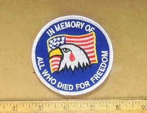 Bestickter Aufnäher In Memory of All Who Died for Freedom - Bild 1 von 4