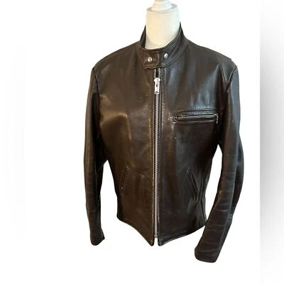 Chaqueta de cuero para moto Vanson talla grande color marrón Foto 1 de 4