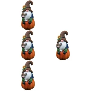 4 Count Dwarf Ornaments Thanksgiving Gnomes Outdoor Decorations Garden Statue - Picture 1 of 12