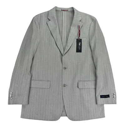 Tommy Hilfiger мужской TH Flex Gene современный крой Herringbone спортивное пальто серый 42L - Изображение 1 из 4