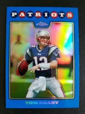 2008 Topps Chrome #TC3 - TOM BRADY - Blue Refractor SP  - Image 1 of 2