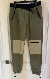 PacSun Cargo Jogger Fleece Pants Men’s Light Green Colorblock Size M - Picture 1 of 5