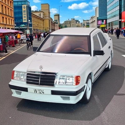 Mercedes W124 Tuning 1986 weiß Modellauto 1:18 MCG - Bild 1 von 4