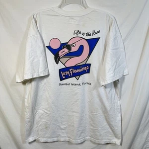 Lazy Flamingo Distressed XXL Tee 2XL T-Shirt Sanibel Island FL. Life in the Raw - Picture 1 of 11