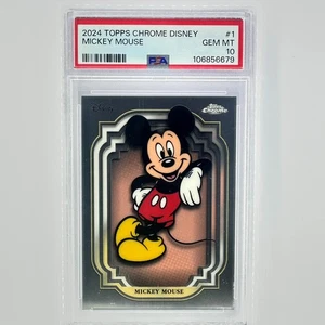 2024 Topps Chrome Disney Mickey Mouse Refractor #1 PSA 10 - Picture 1 of 3