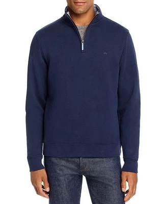 Suéter Brooks Brothers de mezcla de algodón para hombre azul marino media cremallera talla grande Foto 1 de 4