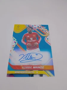 2025 Topps Finest UEFA Kobbie Mainoo Auto Blue Refractor /150 Manchester United - Picture 1 of 2