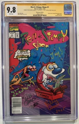 REN & STIMPY SHOW #1 Newsstand CGC 9.8 SS 2X SIGNED BILLY WEST/BOB CAMP - Image 1 of 4