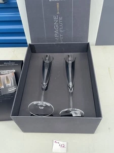 Waterford Crystal Champagne Trumpet Flutes pair. Open Box Bubble In Base - Picture 1 of 5