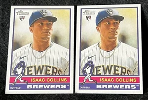 2025 Topps Heritage - #78 - Isaac Collins - RC - Brewers + Extra - Foto 1 di 2