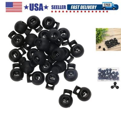 Cerraduras de cordón de plástico negro compactas y ligeras - ideales para viajar Foto 1 de 4