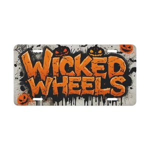 Wicked Wheels Halloween Vanity License Plate Car Truck Accessory - Picture 1 of 3