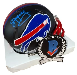 JIM KELLY SIGNED BUFFALO BILLS FLAT BLACK MINI HELMET BECKETT COA WW00849 - Picture 1 of 8