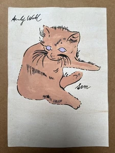 Andy Warhol Drawing on paper (Handmade) signed and stamped mixed media Art. - Picture 1 of 2