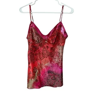Vintage Soulmates Tanktop Gr. M Y2K rosa Pailletten Babydoll Glitzer Festival Tie Back - Bild 1 von 7