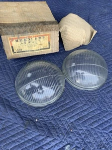 NOS LENEX 1936 36 Ford Model Headlamp Lense Pair H108 Glass Pair La508 - Picture 1 of 10