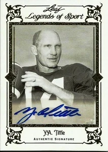 RARE #2/5 Y.A. TITTLE SIGNED LEAF "PERENNIAL ALL STAR SIGNATURES"~CERTIFIED AUTO - Imagen 1 de 2