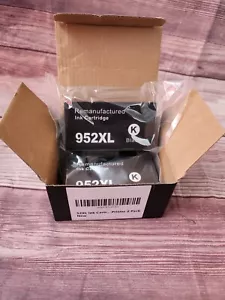 952XL BLACK cartridges for HP Officejet Pro 7740 8710 8210 8720 8216 8715 2 Pack - Picture 1 of 2