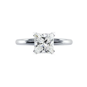 14k White Gold Engagement Ring 3.25 Ct Princess Cut IGI Lab Created Diamond - Picture 1 of 13