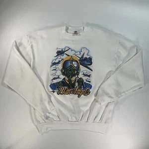 1993 Vintage Blue Angels Men's White XL Sweater Navy Flying Fighter Jets - EUC! - Picture 1 of 20