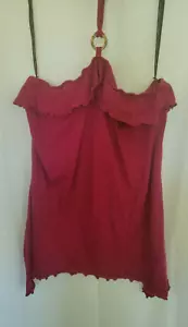 Guess Wild Berry Women's Ruffle O-Ring Halter Top Tank Size XL NWT - Picture 1 of 7