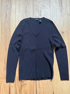 Sweater Moda INC Vintage Black V neck women’s M-L-XL - Picture 1 of 4