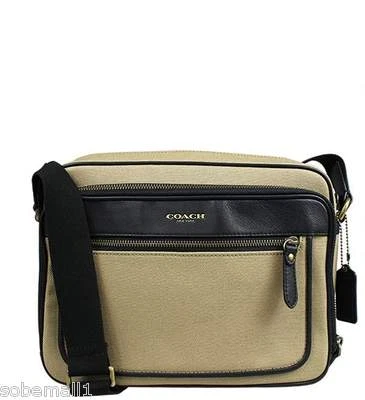 Coach Essex Twill Flight Case Crossbody Shoulder Bag in Barley/Black F71415 - Image 1 of 4