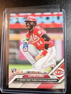 2024 MLB TOPPS NOW Elly De La Cruz RC Card #465 50 Stolen Bases Cincinnati Reds - Picture 1 of 4