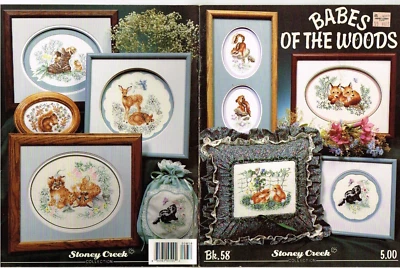 Babes of the Woods Cross Stitch Pattern Book 58 Cottages Stoney Creek 1988 VTG - Image 1 of 2