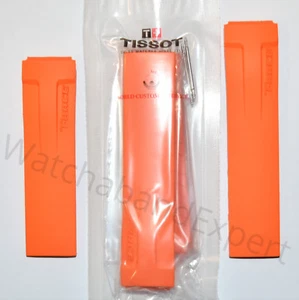 Original Tissot T-Race Men's T048417A, T048427A Orange Rubber Band Strap w/ Pins - Picture 1 of 5