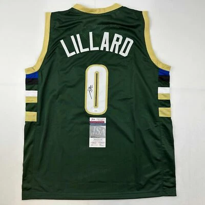 Autographed/Signed Damian Lillard Milwaukee Green Basketball Jersey JSA COA - Image 1 of 4