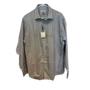 Calvin Klein Herren Langarm Oberhemd NEU mit Etikett 16 1/2 34/35 blau weiß - Bild 1 von 7