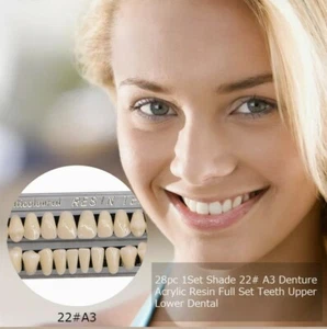 Zähne A3 / 22 Prothesen Garnitur Kunststoff Reparatur Erweiterung Dental Labor - Bild 1 von 7