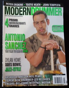 ANTONIO SANCHEZ  Modern Drummer Magazine August 2015 + Dylan Howie, Neil Peart - Picture 1 of 1